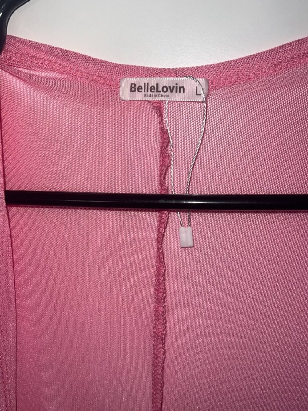 BelleLovin Womens Sexy Sheer Short Sleeve Cover Up swimwear pink size L NWOT - Picture 6 of 9